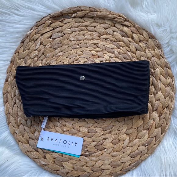 Seafolly Essentials Bandeau Tube top Black NEW - Picture 6 of 11